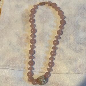 Vintage Avon Touch Of Spring Faux Rose Quart Dogwood Flower Necklace